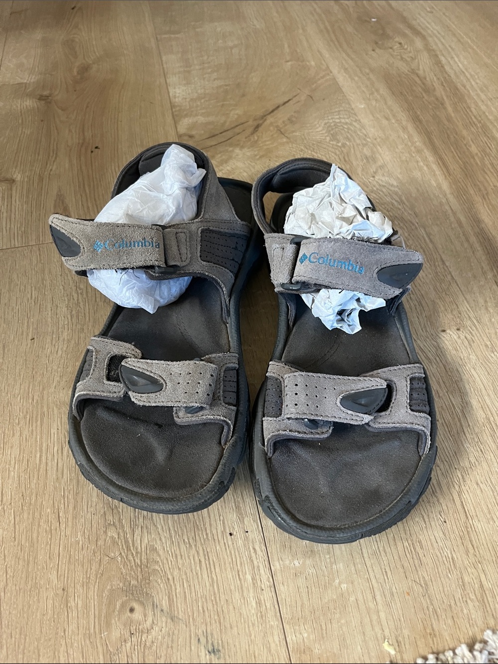 Columbia Mens Grey Outdoor Sandals with Adjustable  2 Straps Size 8